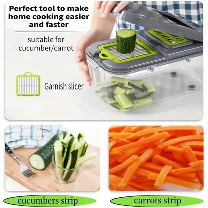 Tritatutto Multifunzione 16 In 1 Con Impugnatura Grattugia Affettatrice Verdure Utensile Cucina