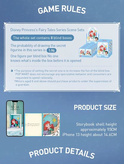 Pop Mart Disney Princess Fairy Tales Scene Sets Figura Da Scrivania PVC 9,5 cm Scatola Misteriosa