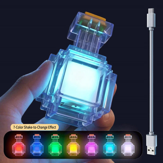 Luce Notturna Ricaricabile a 7 Colori in Design Bottiglia di Medicina Liquida per Camera da Letto