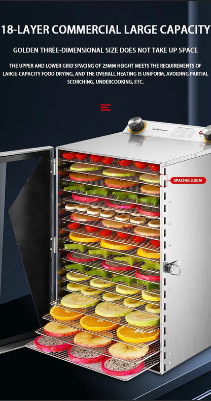 Essiccatore Alimentare Intelligente A 6 8 12 18 Strati Con Timer E Controllo Della Temperatura Per Frutta Verdura Carne
