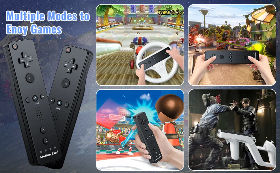 Set controller 2 in 1 per Nintendo Wii Joystick Motion Plus opzionale Gamepad remoto wireless con custodia in silicone Videogioco