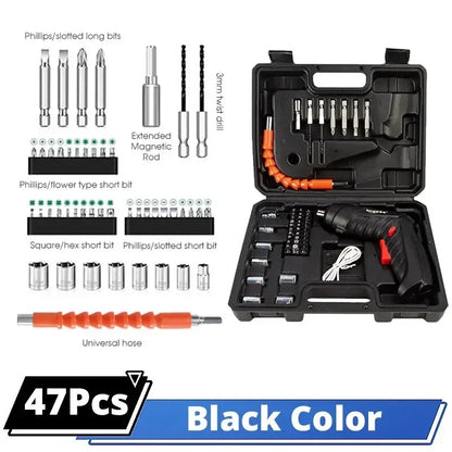 Set di Utensili Elettrici 3.6v per Manutenzione Domestica, Mini Trapano Elettrico con Batteria al Litio di Grande Capacità, Cacciavite Cordless per Uso Domestico ﻿