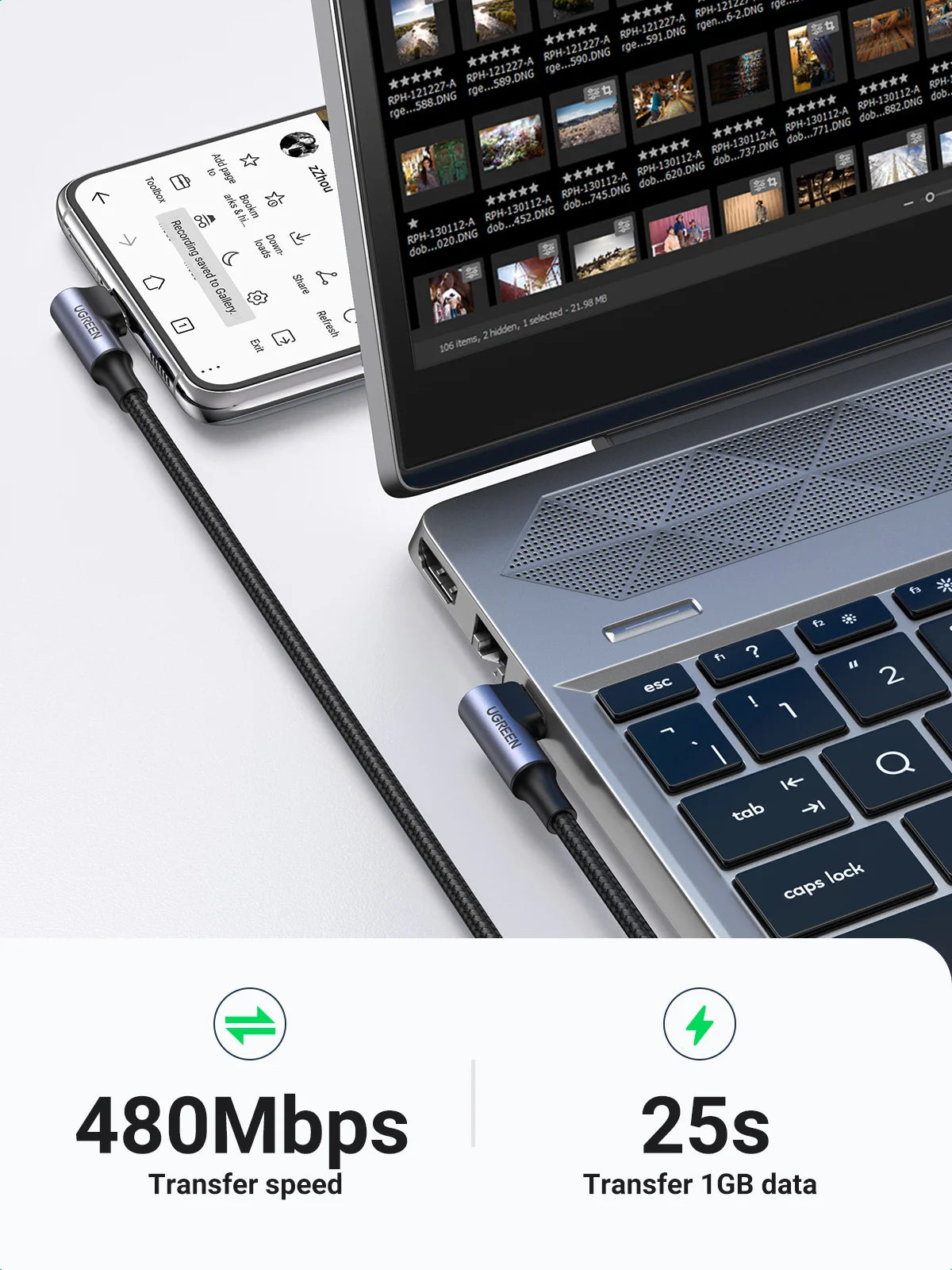 Cavo USB C Angolo Retto 90 Gradi PD 100W Per Ricarica Veloce Compatibile Con Iphone MacBook Samsung Ipad
