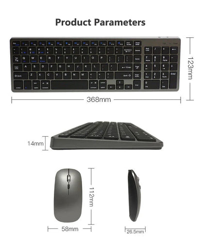 Set tastiera e Mouse Bluetooth Wireless Ultra sottile compatibile per Mac OS/iOS/iPad OS tastiera ricaricabile per MacBook