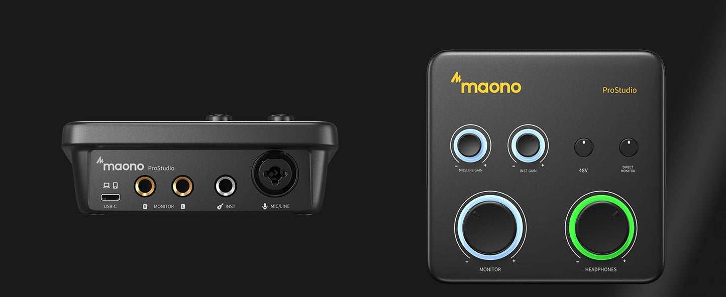 Interfaccia Audio USB MAONO PS22 Lite per PC, Ingresso XLR, 24-bit/192kHz, Software di Routing, Loopback ASIO per Registrazione Musica, Chitarra, DAW