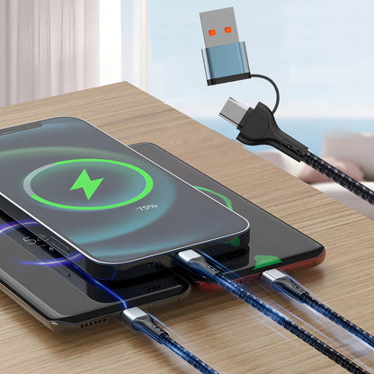 Cavo di ricarica universale 3 in 1 USB Type C per la trasmissione rapida dei dati per iPhone Samsung Xiaomi Huawei