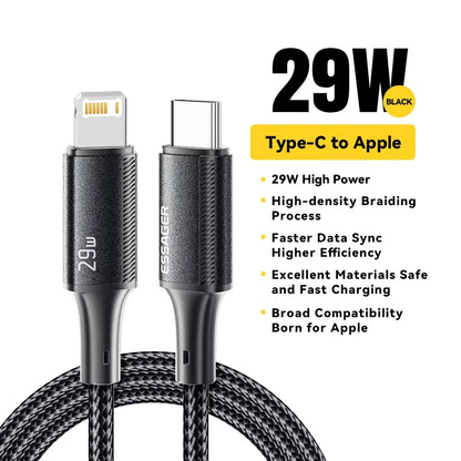 Cavo USB C Ricarica Veloce da 29 W per iPhone 14 13 12 11 Pro Max iPad e MacBook