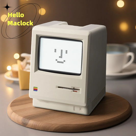 Sveglia retrò Maclock Macintosh Un classico ornamento da tavolo con un design dell'orologio digitale