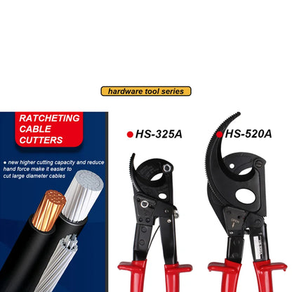 Tagliacavi Cricchetto In Rame E Alluminio Resistente Fino A 400 Mm2 Ideale Per Cablaggi Elettrici HS-520A
