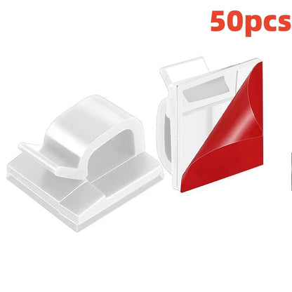 Clip Gestione Cavi Kit 10 50 Pezzi Per Fissaggio E Organizzazione Per Uffici E Casa