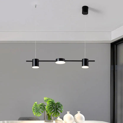 Lampada A Sospensione Postmoderna Tre Teste Per Ristorante In Ferro Nero E Oro Illuminazione Minimal Nordica Di Lusso