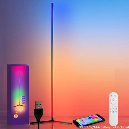 Lampada Da Terra Angolare Rgb Con Controllo Via App Dimmabile E Sincronizzazione Musicale Per Salotti Moderni