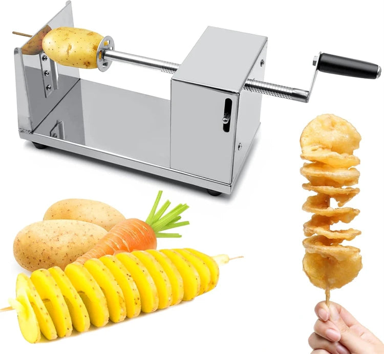 LMETJMA Taglierina a spirale per patate Tornado manuale Affettatrice per patate intrecciate Taglierina per patate a spirale Patate fritte Tornado Twister JT309