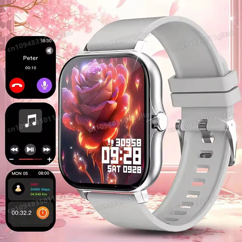 Nuovo Smartwatch con Chiamata BT, Monitoraggio Salute e Sonno, Schermo HD da 1.80'', Orologio Intelligente per Bambini, Impermeabile, Braccialetto Sportivo alla Moda per Donne e Uomini