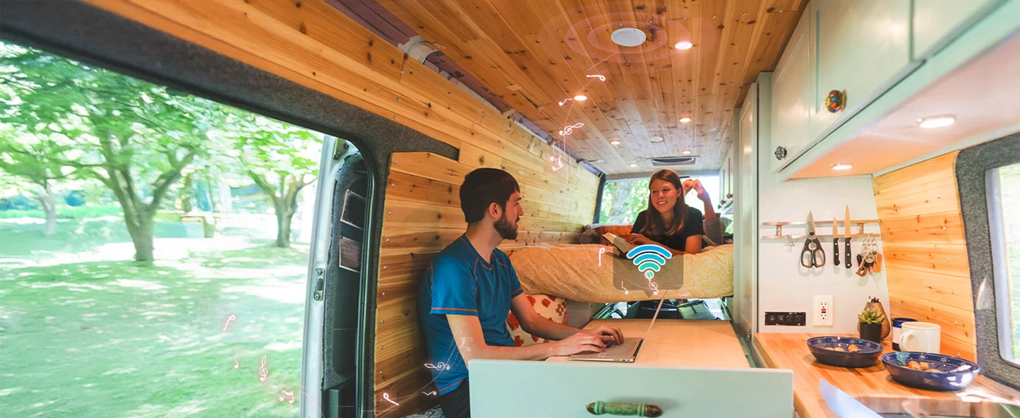 STUDIOFINIX 2PCS 4" Altoparlanti Bluetooth da soffitto impermeabili - Kit altoparlanti marini da 160 W per bagno cucina casa camper all'aperto