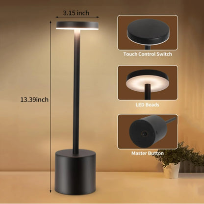 Lampada Da Tavolo Led Ricaricabile Portatile Con Controllo Touch Tre Colori Regolabile Per Camera