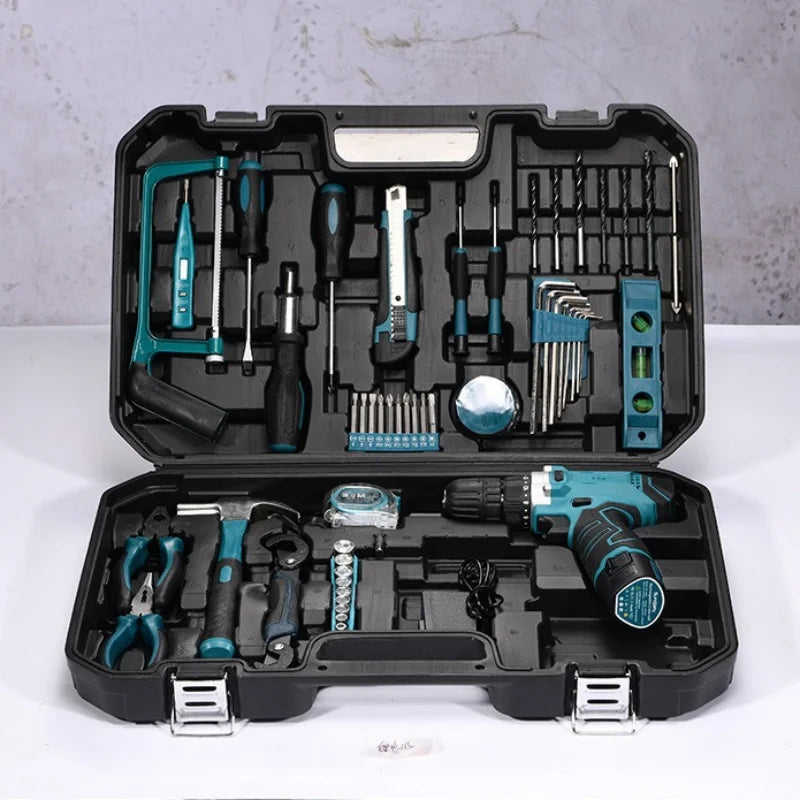 Trapano a Batteria al Litio Multifunzionale per Uso Domestico Kit Attrezzi per Manutenzione del Legno