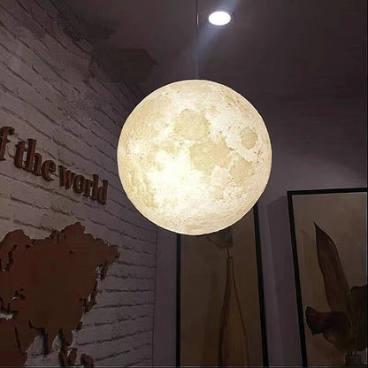 Lampada A Sospensione Forma Di Luna Con Stampa 3D Per Ristorante E Bar Atmosfera Creativa Luce Notturna 110V 220V