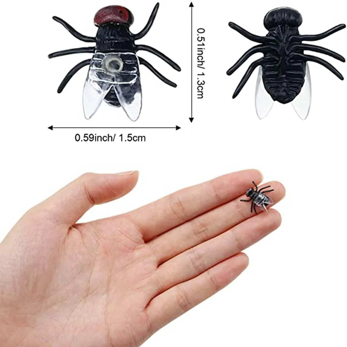 Set Insetti Volanti Finti In Silicone Mosche Giocattolo Realistiche 10 Pezzi Per Scherzi