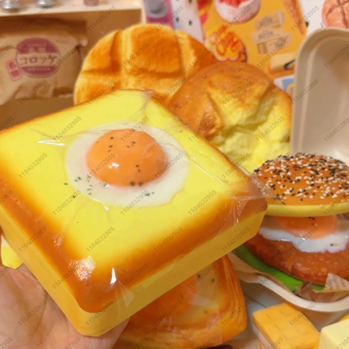 Grande Uovo Fritto Toast Squishy Aumento Lento Grande Uovo Spesso Pane Squishy Rimbalzo Lento Spremere Giocattolo Antistress Rilascio Mano Rilassarsi Giocattolo