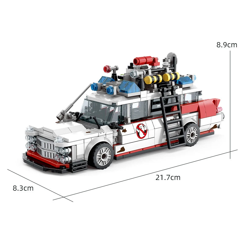 Mini Auto da Corsa Fantasma in Blocchi da Costruzione, 562 Pezzi, Modello MOC, Mattoncini per Auto, Giocattolo Fai-da-Te per Bambini e Adulti, Regalo di Halloween, Natale, Compleanno