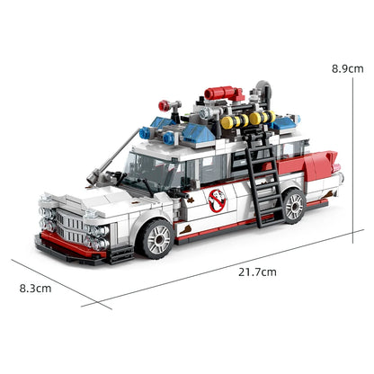 Mini Auto da Corsa Fantasma in Blocchi da Costruzione, 562 Pezzi, Modello MOC, Mattoncini per Auto, Giocattolo Fai-da-Te per Bambini e Adulti, Regalo di Halloween, Natale, Compleanno