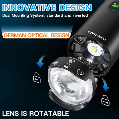 Faro Per Bici Ricaricabile In Alluminio 4500mAh Ip66 Impermeabile 1200 1500 Lumen