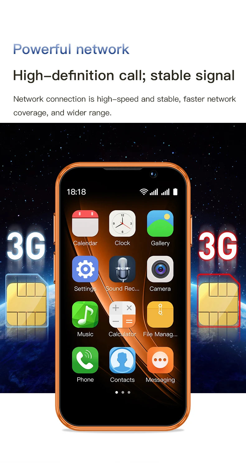 Soyes I17 Mini Smartphone 3.0 Pollici 2 Ram 16 Rom Dual Sim Doppia Fotocamera Android 9.0