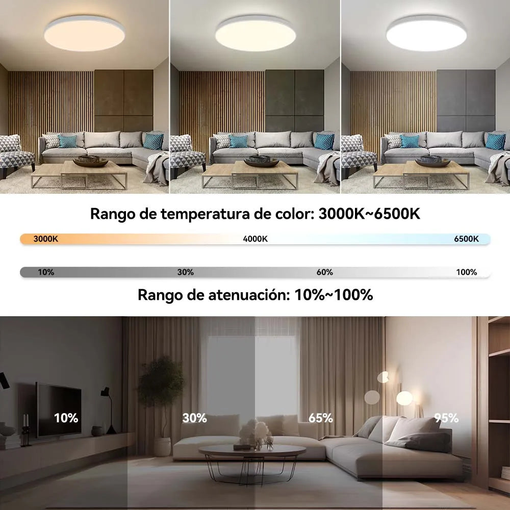 Plafoniera Led Dimmerabile con Controllo Remoto Rgb Bluetooth Tuya per Interni Alexa