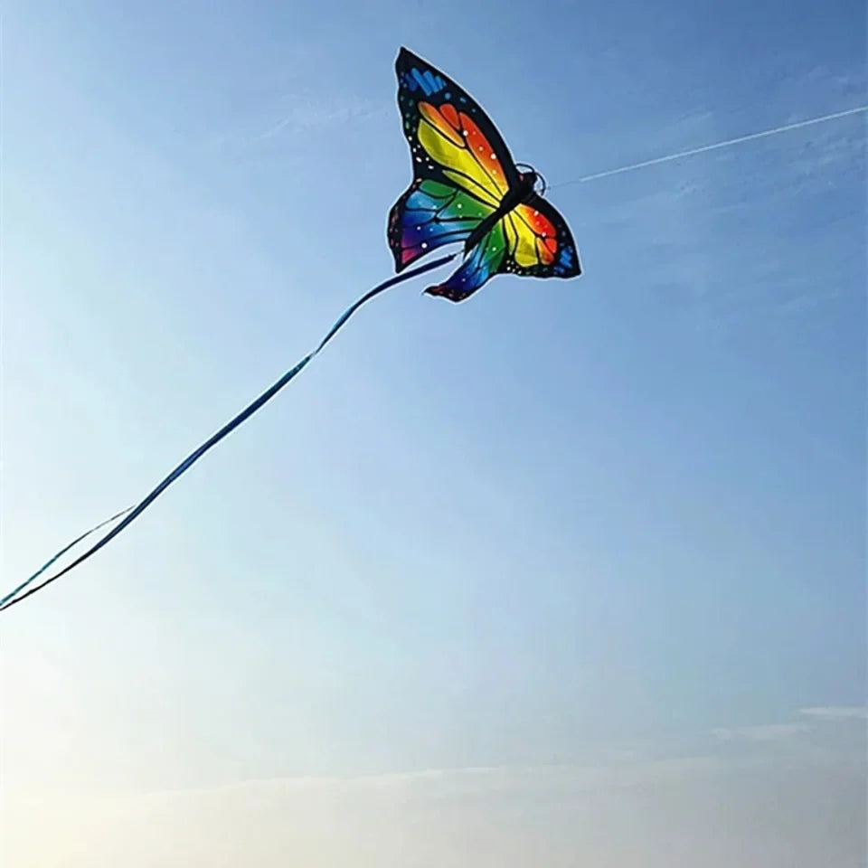 Aquilone Farfalla Colorato Da 1,45 M Per Bambini Volo Facile E Stabile Con Coda Lunga Esterno