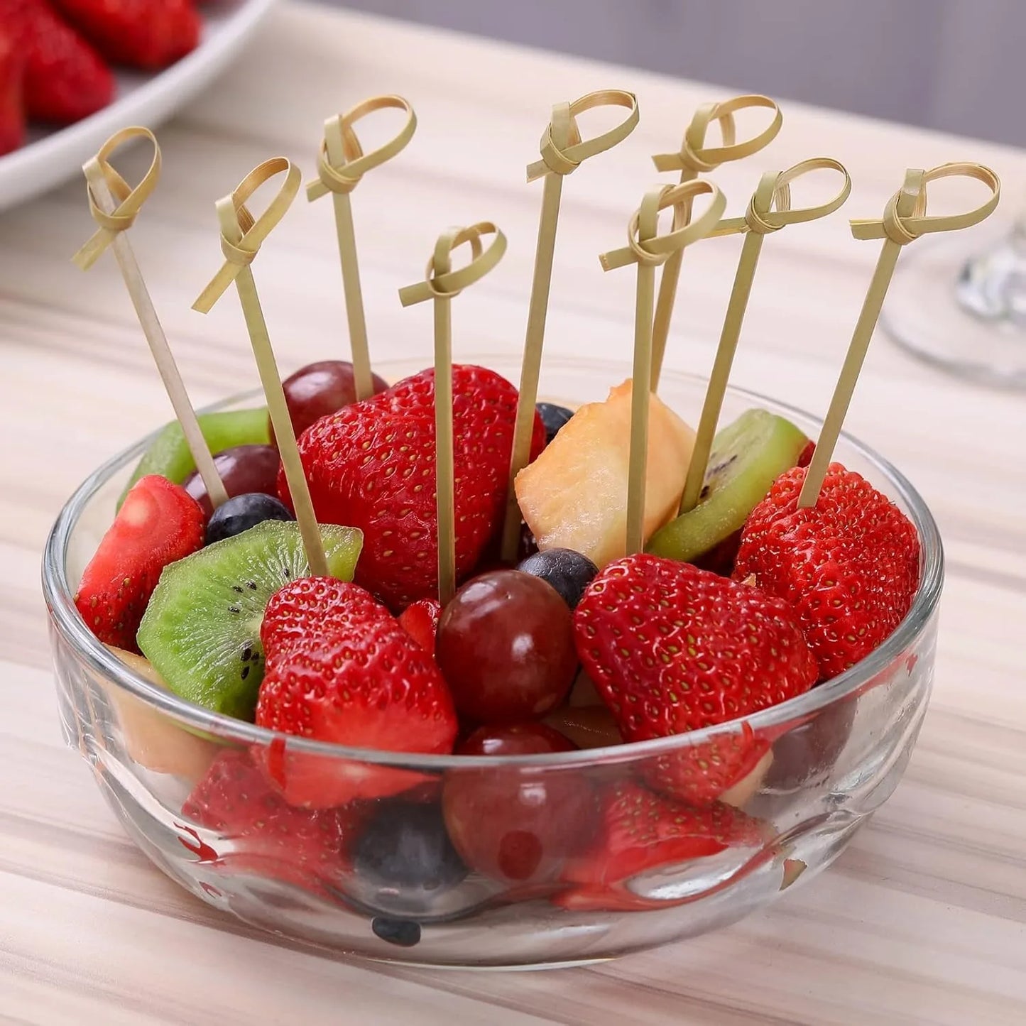 Stuzzicadenti Da Cocktail In Bambù Naturale Con Nodi Adatti A Frutta E Antipasti