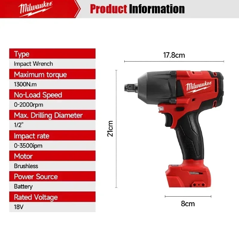 Milwaukee Kit Utensili 18V Trapano Avvitatore Percussione Smerigliatrice Angolare Sega Circolare Brushless