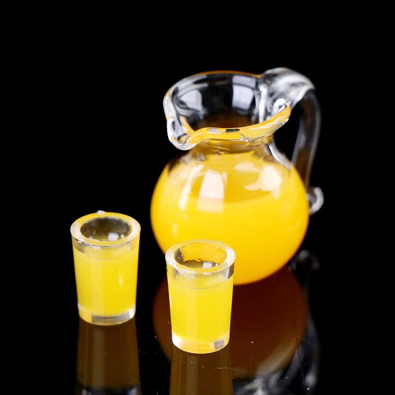 Set Da 3 Mini Caraffe In Vetro Per Succo E Latte Per Casa Delle Bambole Accessori Per Modelli Di Scena