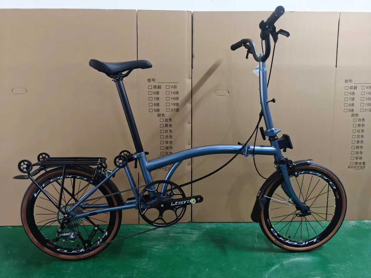 Bicicletta Pieghevole 20 Pollici Da Donna Leggera A 9 Velocità Portatile E Retrò