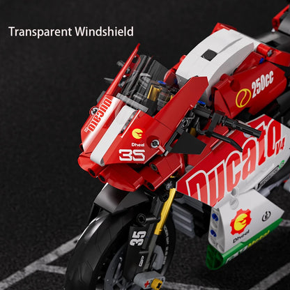 Set Blocchi Moto V4s Racing Con Supporto Esposizione Gioco STEM Per Adulti E Bambini Regalo Unisex
