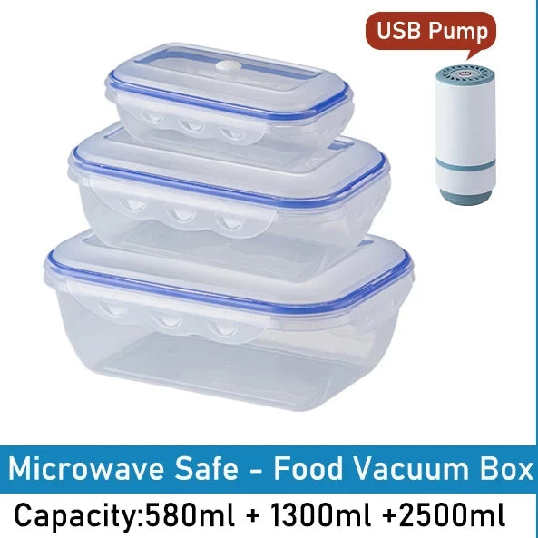 1/3PCS Scatola di Conservazione degli Alimenti Sottovuoto Contenitore di Immagazzinaggio Frigo Organizzatore Microonde Sicuro Conservazione Fresca Scatola di Tenuta Dispenser di Alimenti