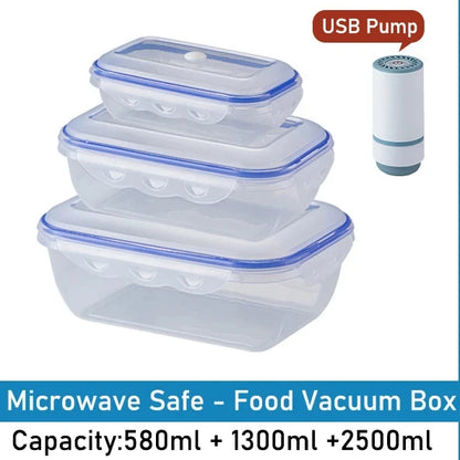1/3PCS Scatola di Conservazione degli Alimenti Sottovuoto Contenitore di Immagazzinaggio Frigo Organizzatore Microonde Sicuro Conservazione Fresca Scatola di Tenuta Dispenser di Alimenti