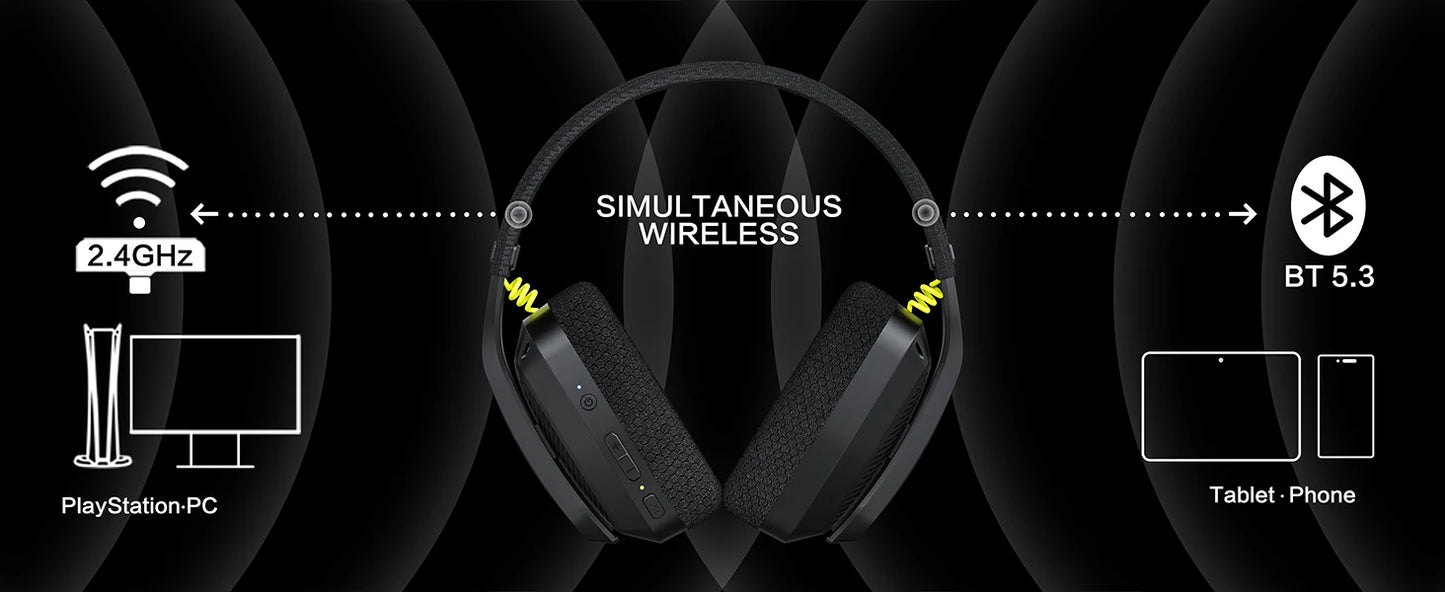 Cuffie Da Gioco Wireless 2,4 GHz Con Microfono Per PS5 PS4 PC Mac Bluetooth Con Cancellazione Del Rumore