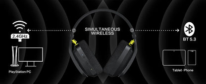 Cuffie Da Gioco Wireless 2,4 GHz Con Microfono Per PS5 PS4 PC Mac Bluetooth Con Cancellazione Del Rumore