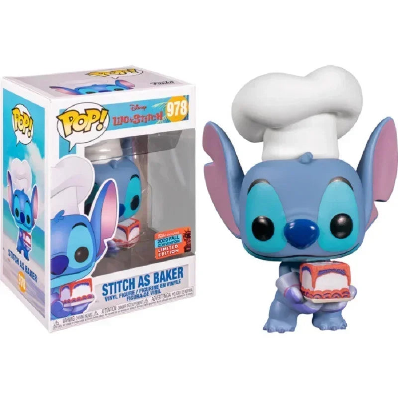Disney Stitch Funko Pop Summer Stitch # 636 Punto scheletro 1234 #   Punto Elvis # 127 Punto # 159 Figure in vinile Regalo di giocattoli carvinali