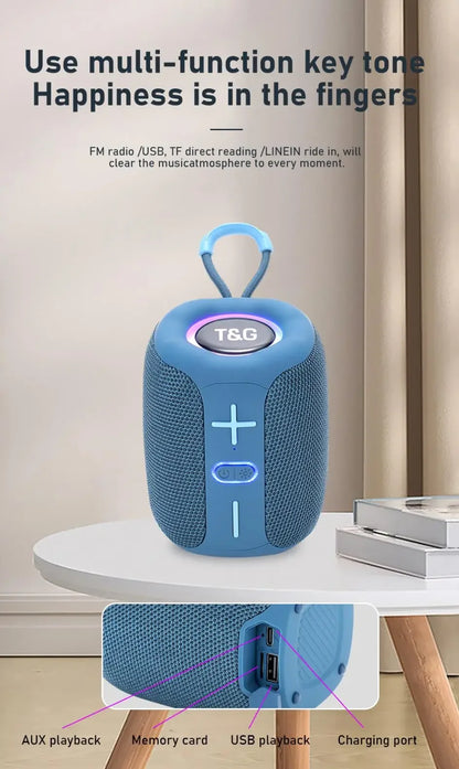 TG658 Altoparlante Bluetooth Portatile con Subwoofer Colonna Mini Bass Riproduzione Musicale per Android iOS PC Laptop