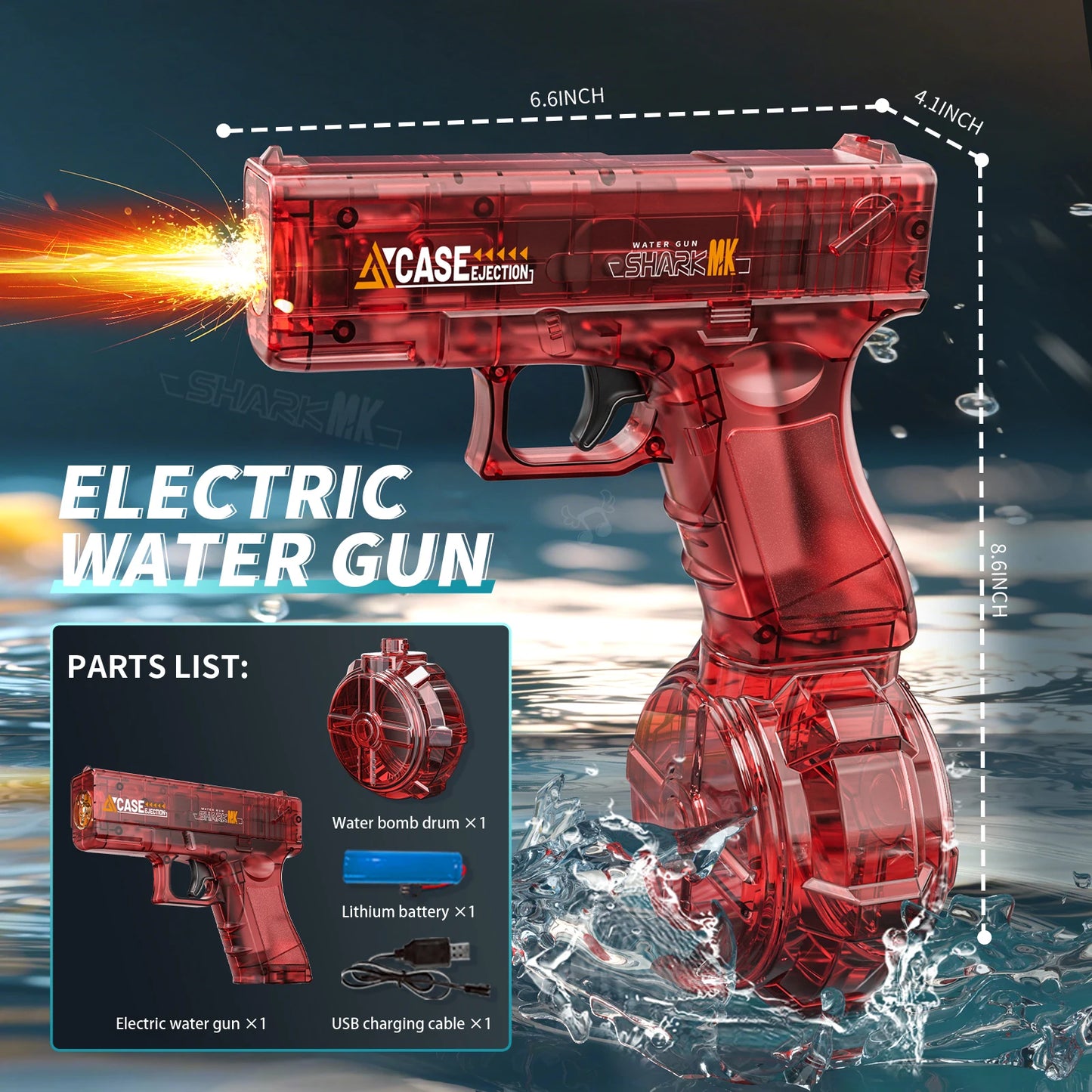 Pistola Ad Acqua Elettrica Ricaricabile A Lungo Raggio Per Battaglie Spiaggia Piscina Giardino Estivo Regalo Compleanno
