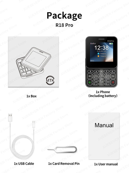 Telefono Mini Dual Sim Con Schermo Rotante Da 2,4 Pollici Slider Torcia E Funzione Blocco Contatti
