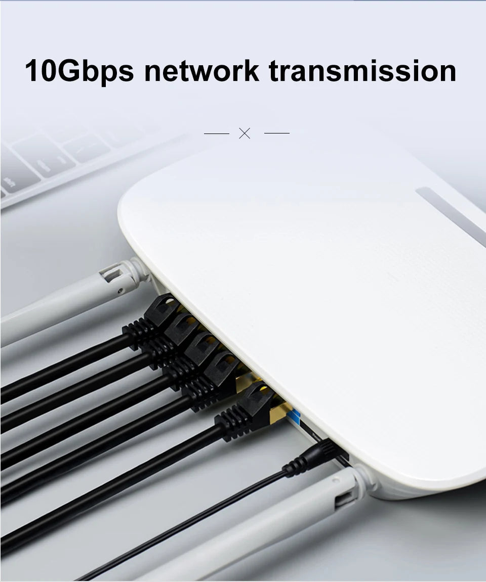 Cavo Ethernet Cat7 Schermato RJ45 10 Gbps Per Router E PC Alta Velocità Di Rete Affidabile