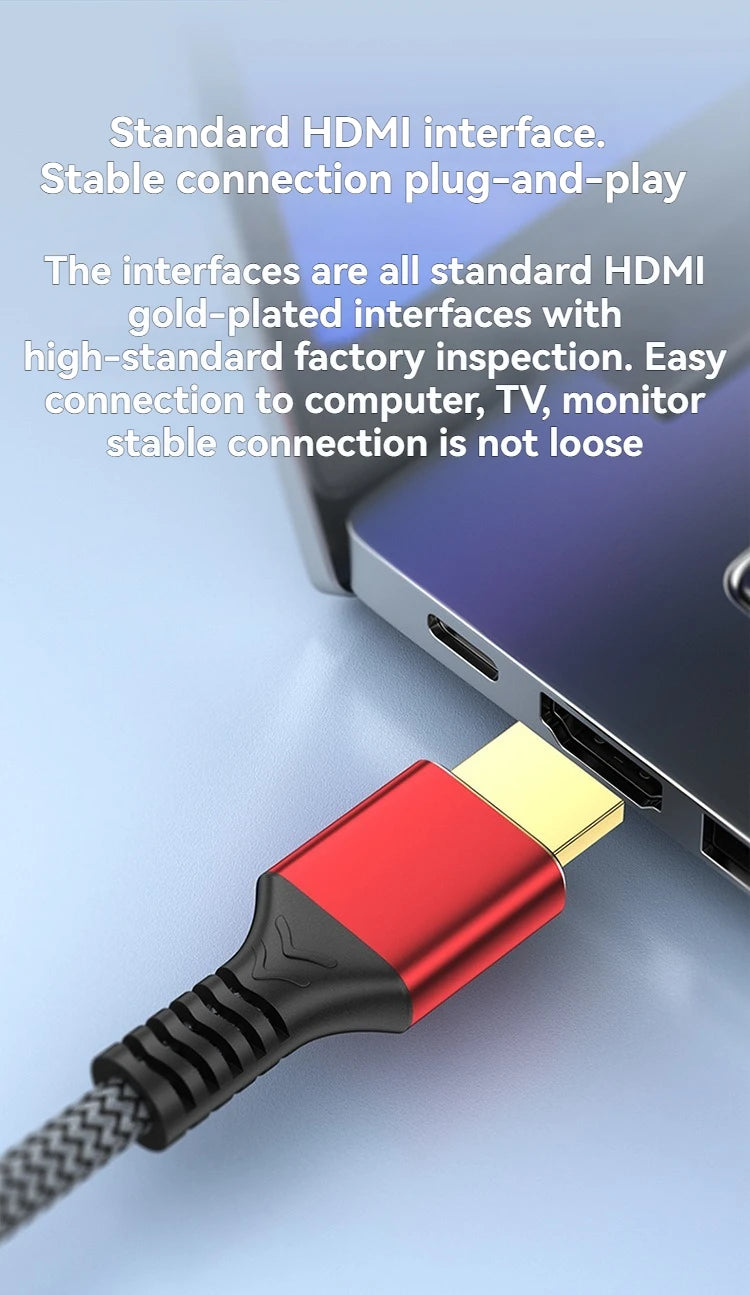 Uyellow 48Gbps Cavo compatibile HDMI 8K 60Hz 50cm 1m 2m 3m 5m Cavo 2.1 compatibile HDMI 4K 120Hz HDR Video con effetti 3D per PC HDTV