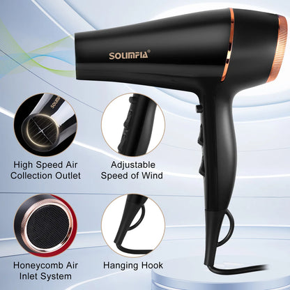 Asciugacapelli professionale a 6 livelli per salone di grado industriale, asciugatura rapida, strumento per lo styling dei capelli ad alta temperatura, barbecue per la casa