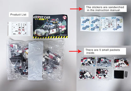 Mini Auto da Corsa Fantasma in Blocchi da Costruzione, 562 Pezzi, Modello MOC, Mattoncini per Auto, Giocattolo Fai-da-Te per Bambini e Adulti, Regalo di Halloween, Natale, Compleanno