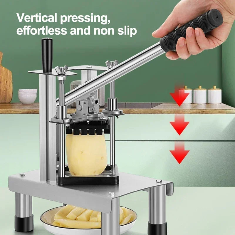 Tagliapatate Industriale Inox Dicer Verticale Manuale Per Patatine 7 10 14 Mm Verdure Frutta