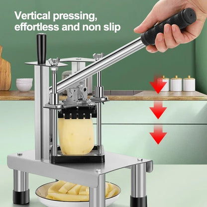 Tagliapatate Industriale Inox Dicer Verticale Manuale Per Patatine 7 10 14 Mm Verdure Frutta
