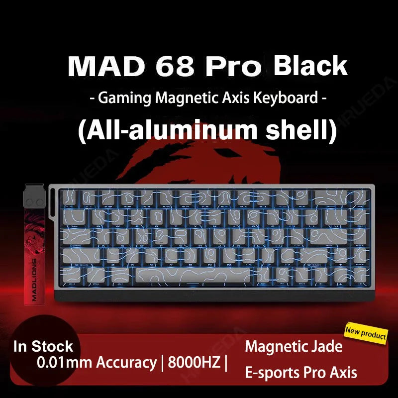 MADLIONS Mad 60he Mad60HE Mad 68HE Tastiera meccanica Interruttore magnetico Wired Hot Swap 8K Velocità di traina Tastiera da gioco personalizzata